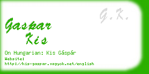 gaspar kis business card